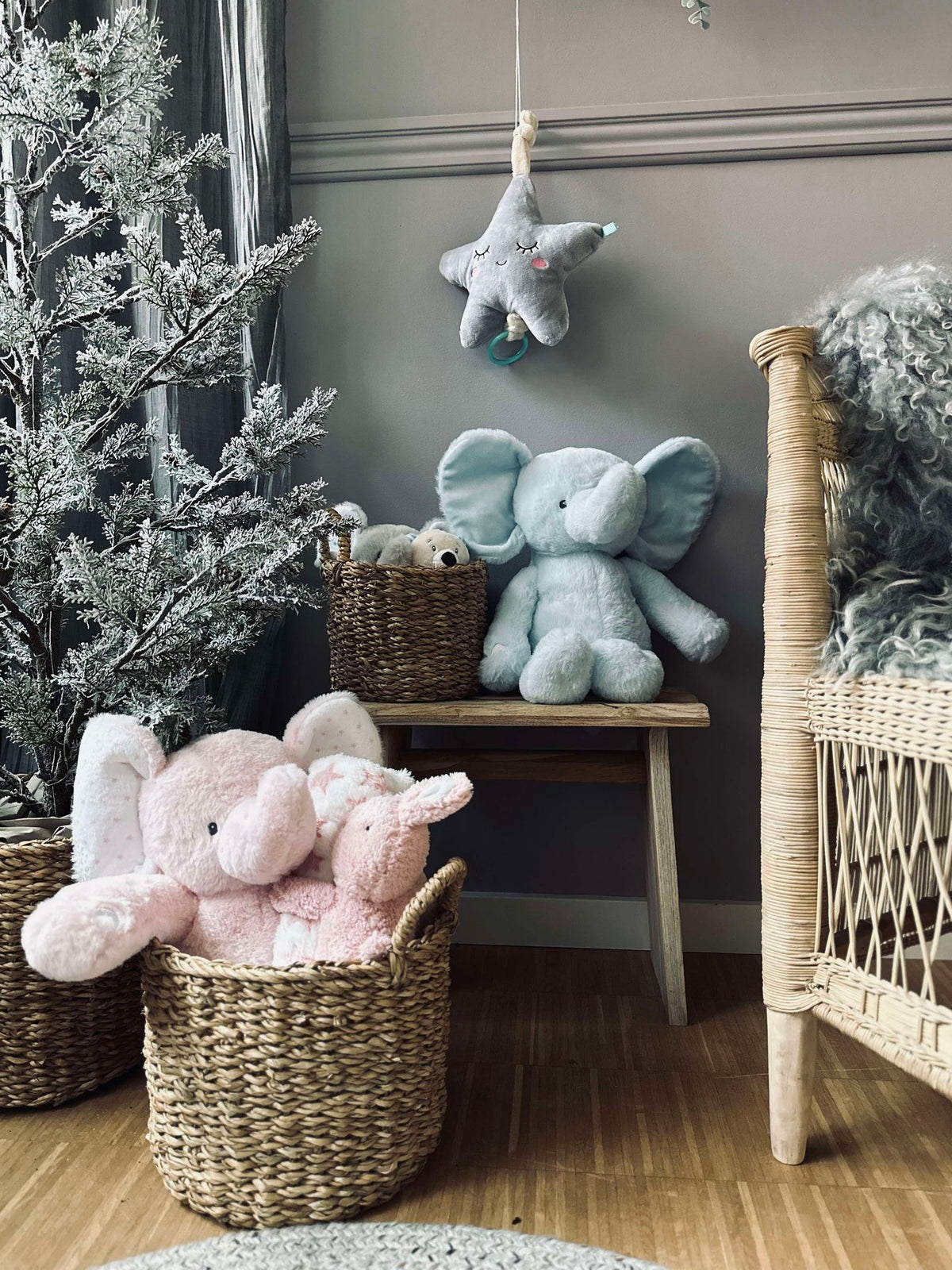 Olifantenknuffel 38cm - Lichtblauw