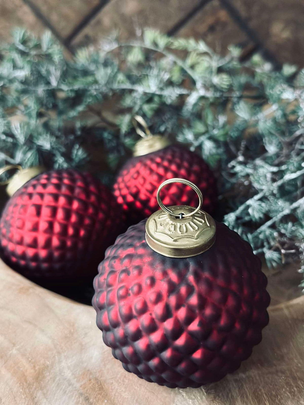 Kerstballen van glas Rood - Verpakking met 3 stuks