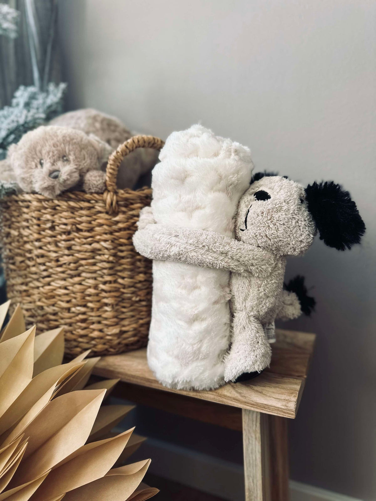 Babydeken met knuffelhond