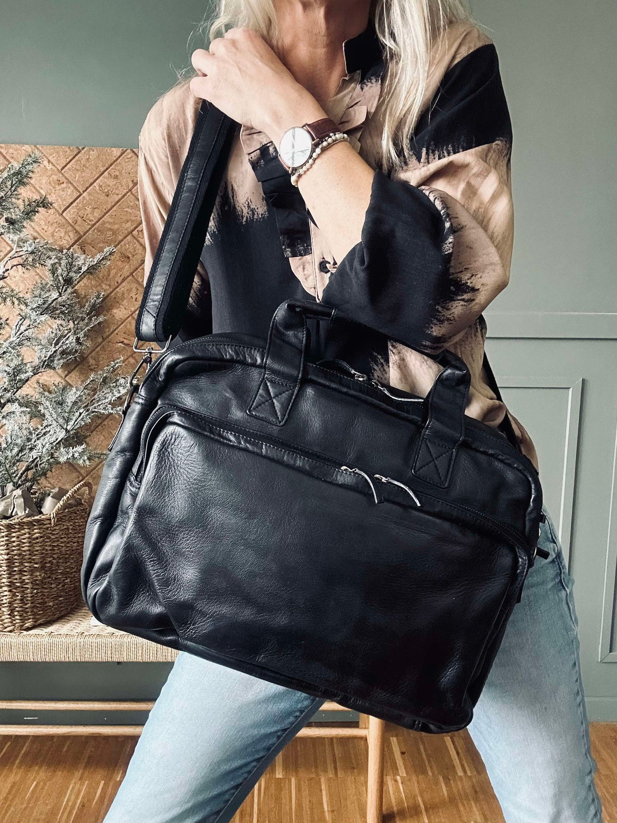 Werktas - Black Cow leather