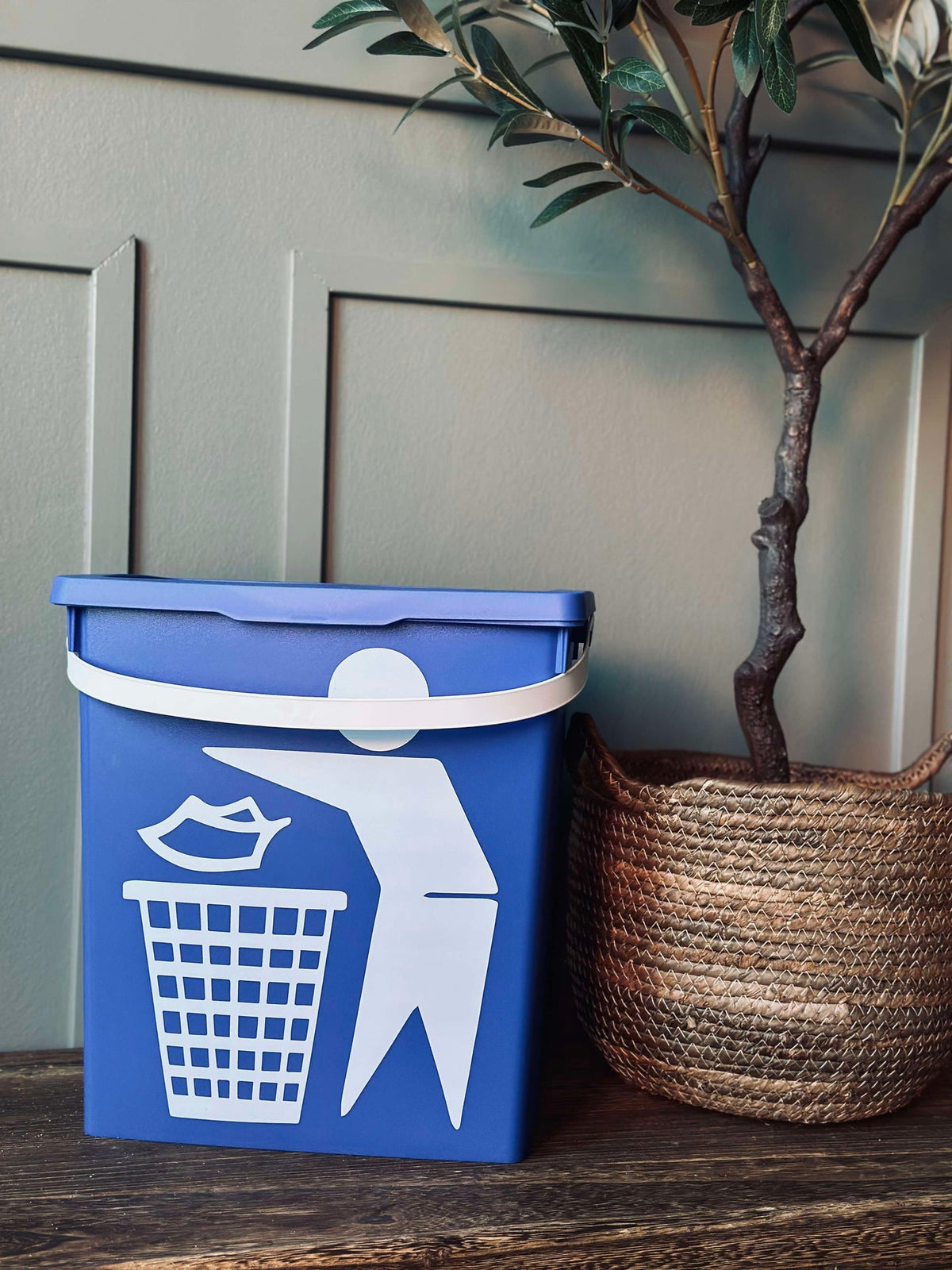 BIO Emmer met deksel 12 liter - BLAUW