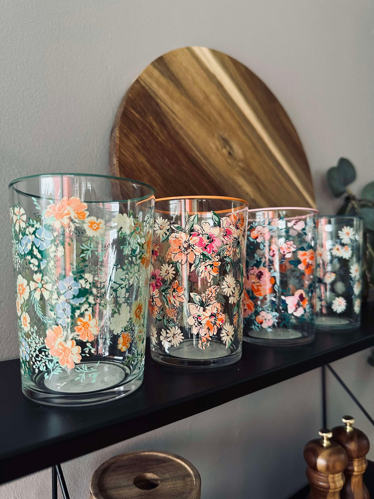 Drinkglazen Flora - set van 4 stuks