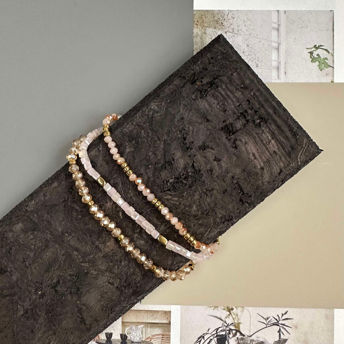 Armbanden Merle Natuur - Set van 3 stuks