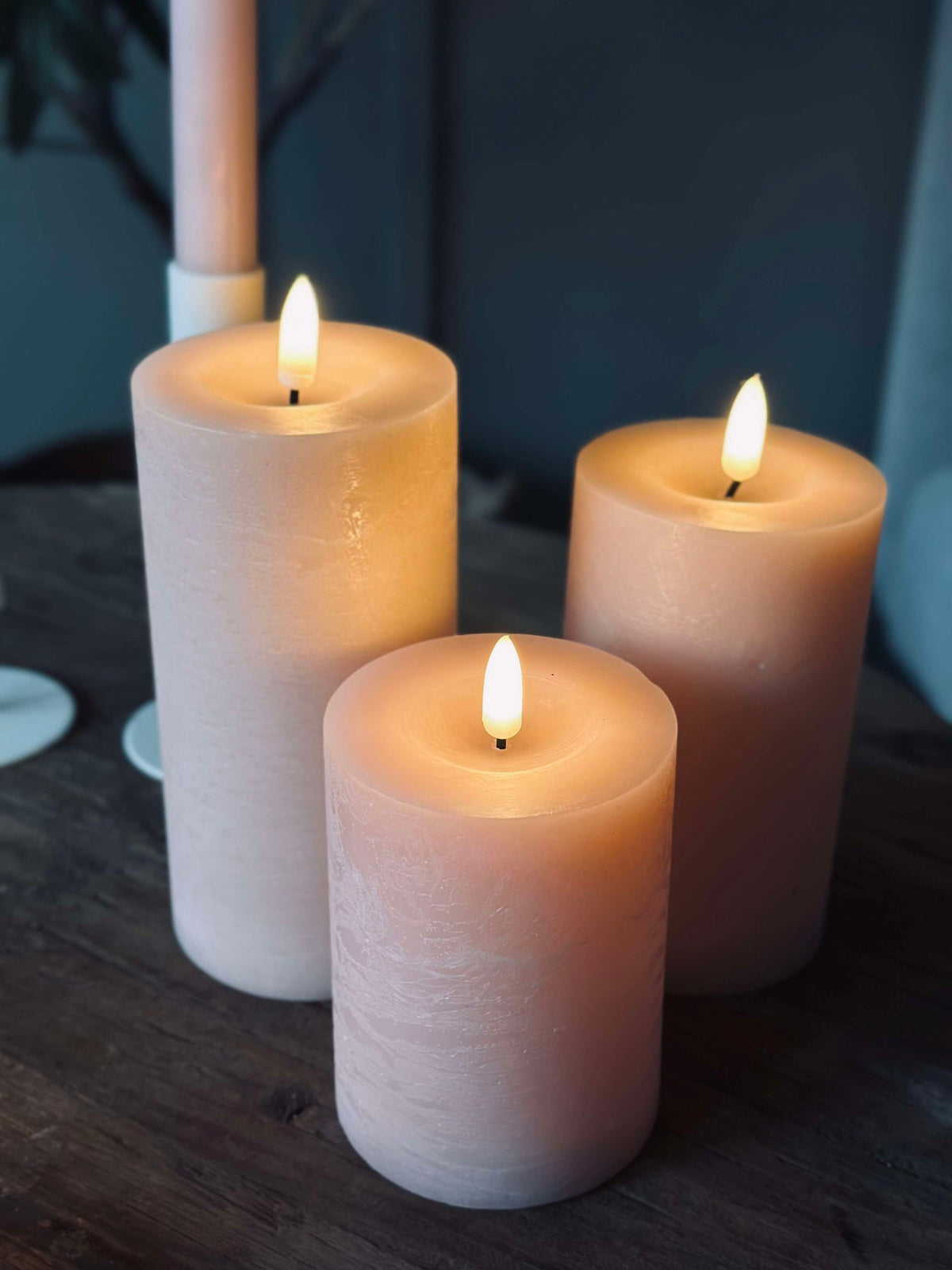 LED Licht pakket met 9 LED kaarsen - Roze