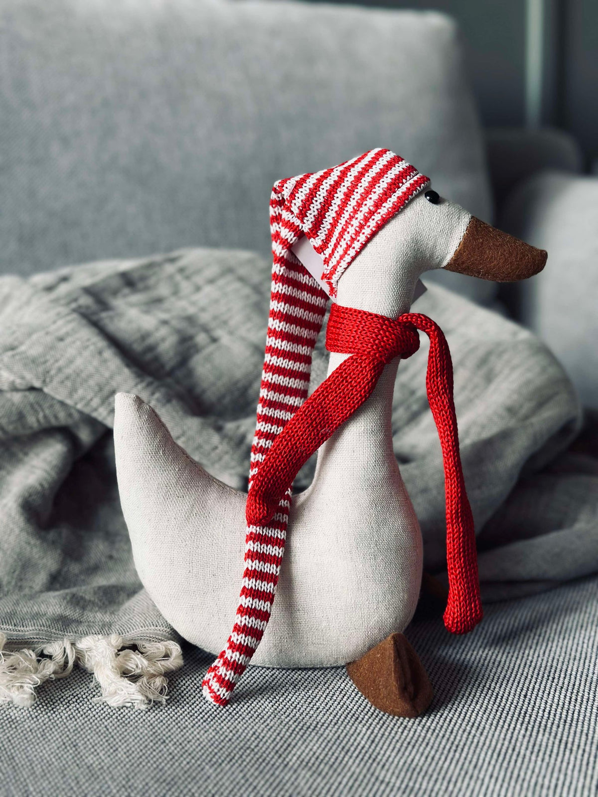 Kerst eend met muts - Medium