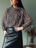 Blouse met strikje - Luipaard