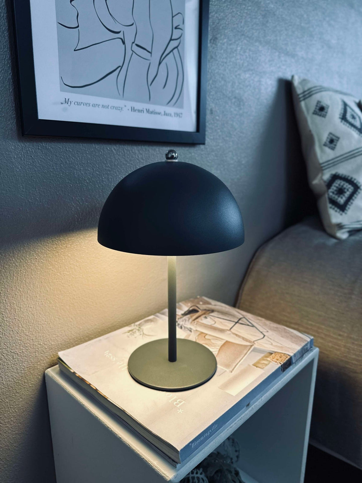 LED-touch tafellamp, beige en grijs