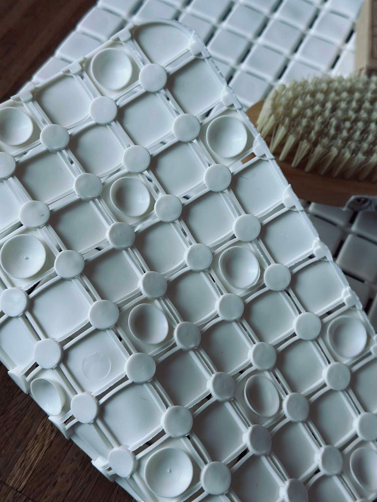 Badmat met zuignappen - White