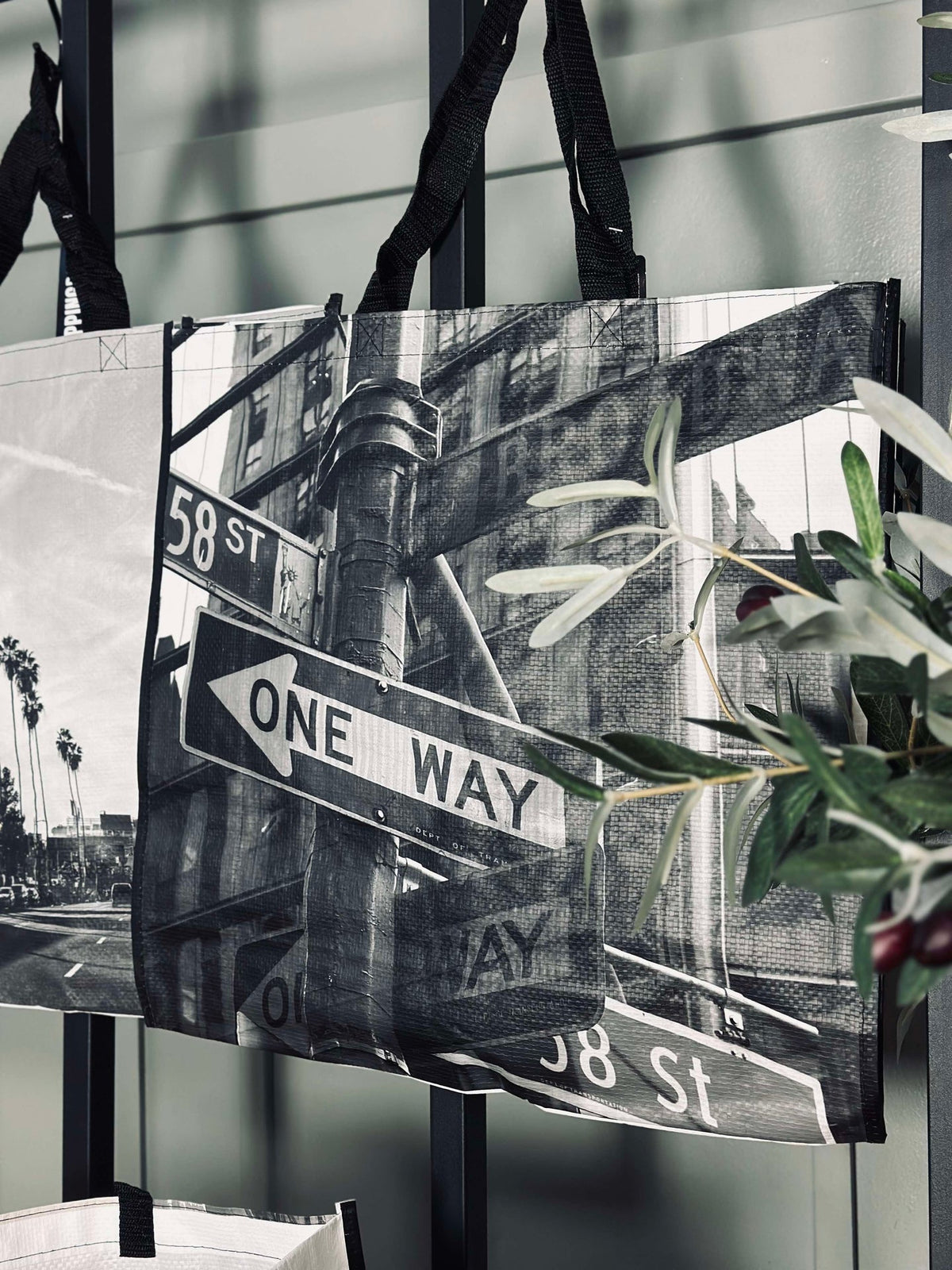 Shopper met print - grijze mix