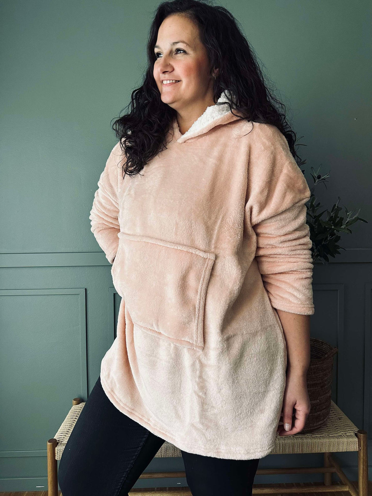 Hoodie Fleece Roze - Oversize