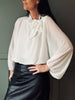 Blouse m. strik - White