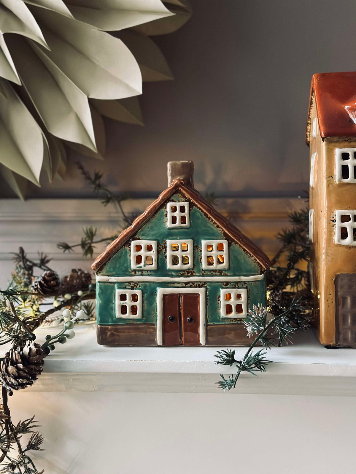 Licht huis keramiek - groen