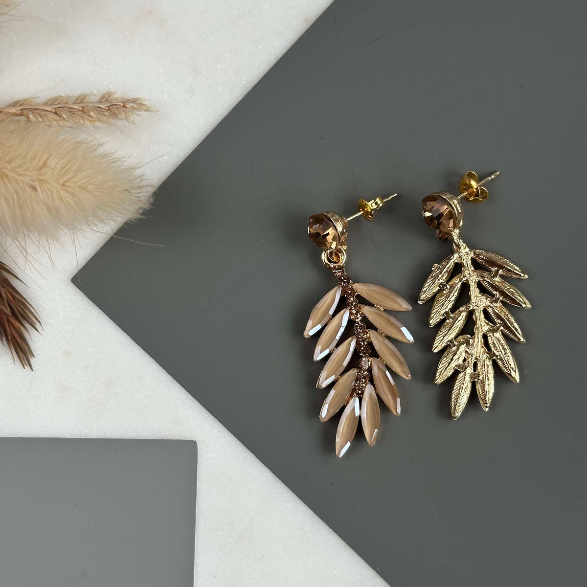 Oorbellen Feather - Golden