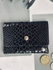 Portemonnee Aura small - Black croco