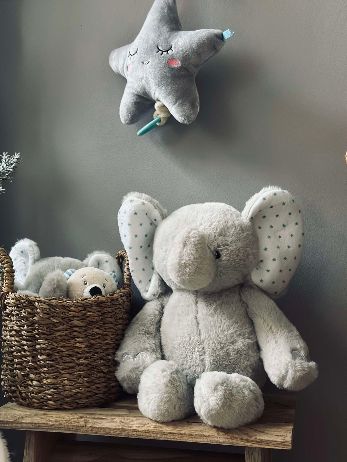 Knuffelelefant 38 cm - Grijs