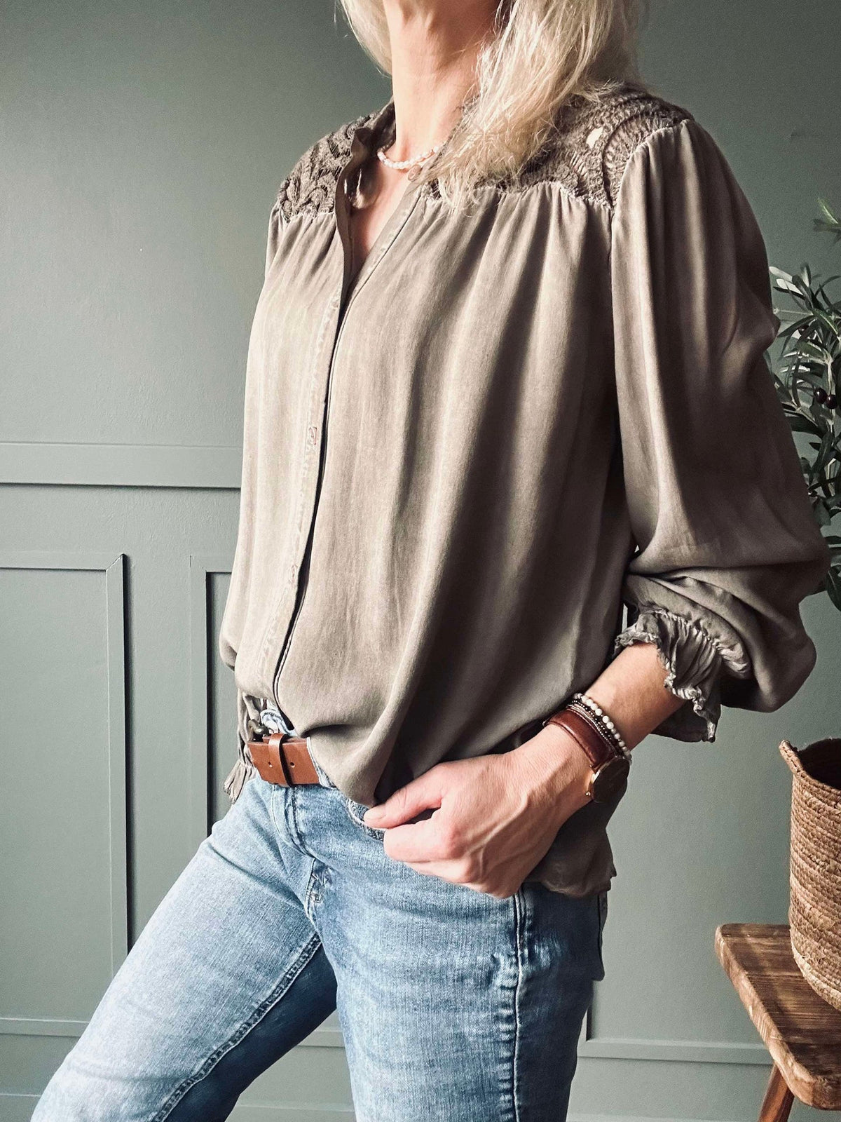 Shirt met kant Fango