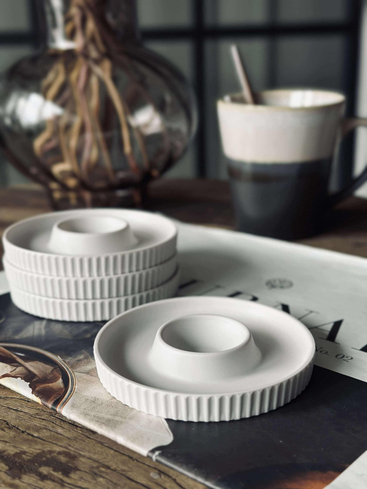 Eierdopjes Melamine Wit - 4 st.