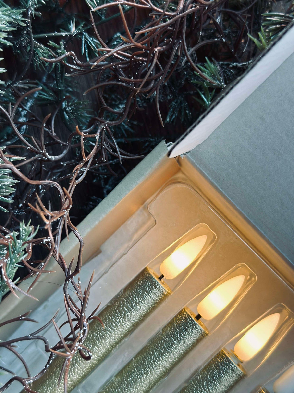 LED kerstboomkaarsjes goud - set van 10 stuks