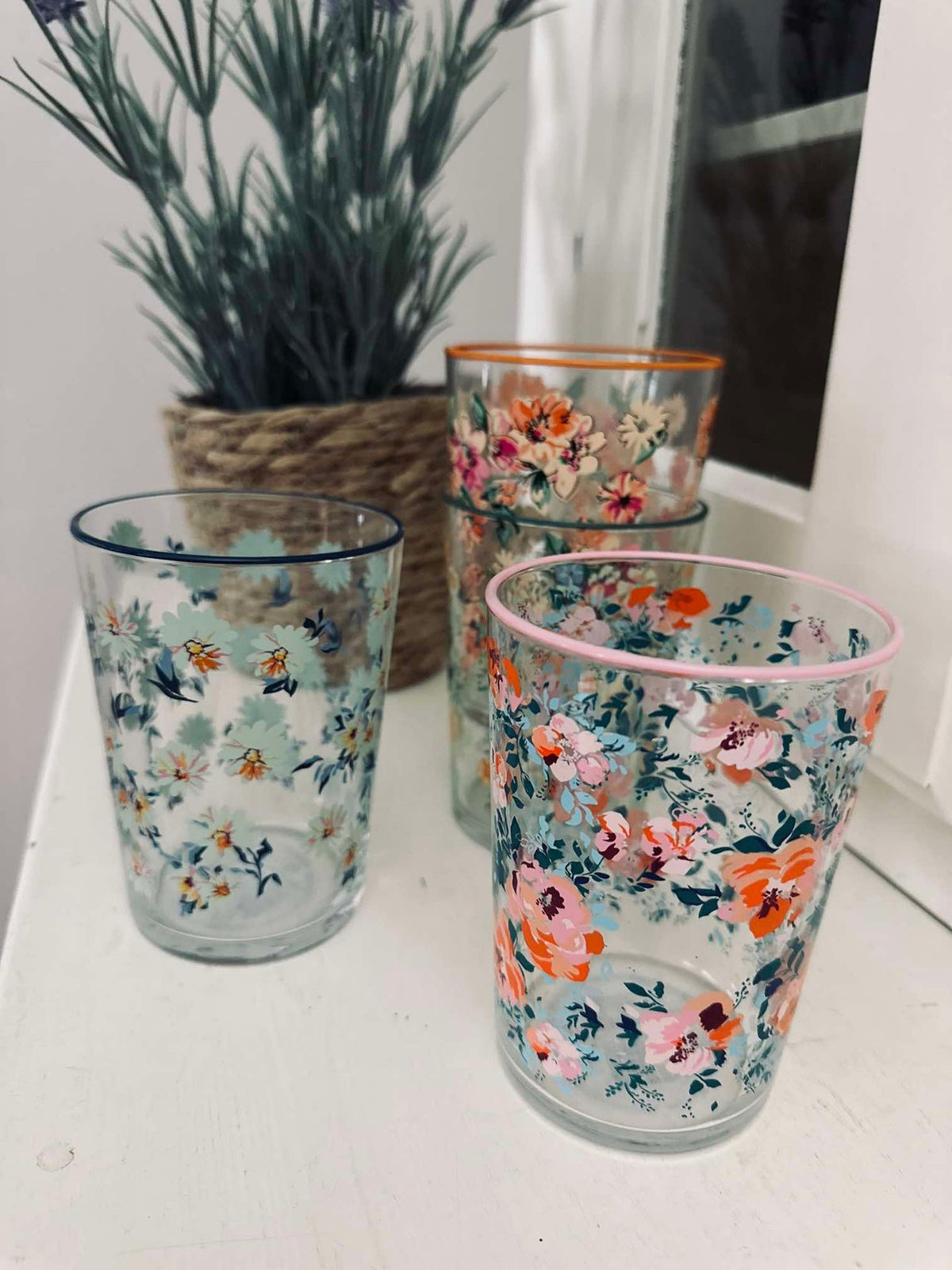 Drinkglazen Flora - set van 4 stuks