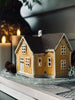 Licht huisje keramiek - geel houten huisje