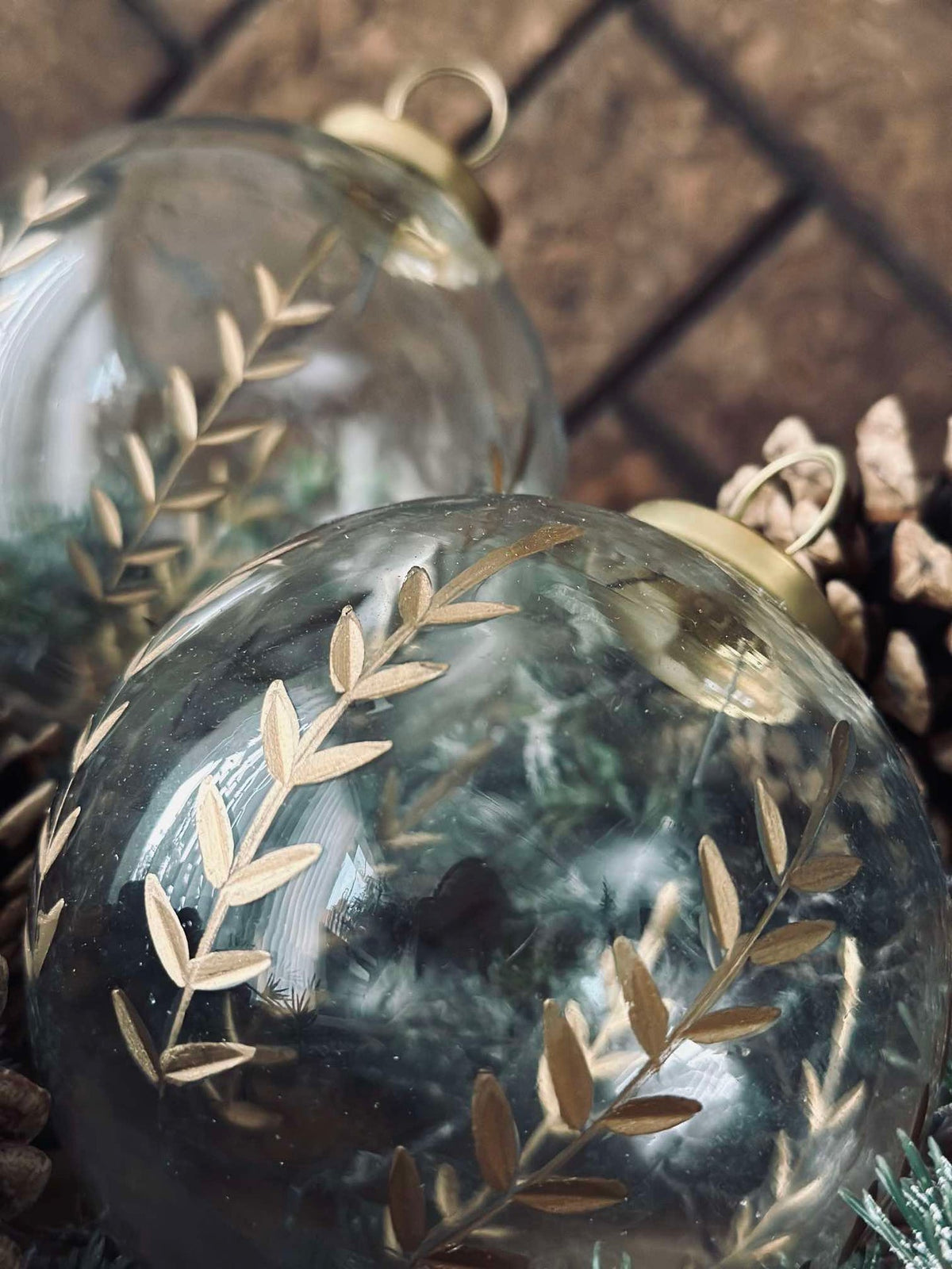 Kerstballen van glas - Set van 2 stuks