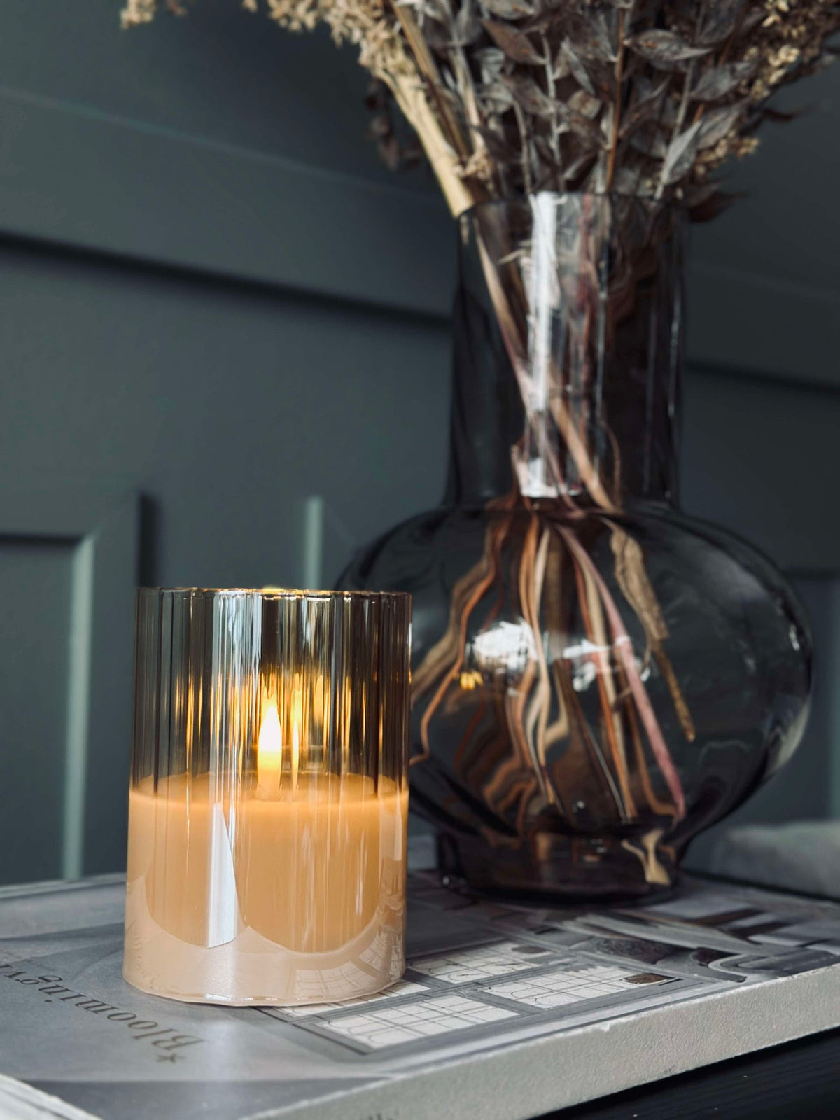 LED Kaars in kandelaar - Amber