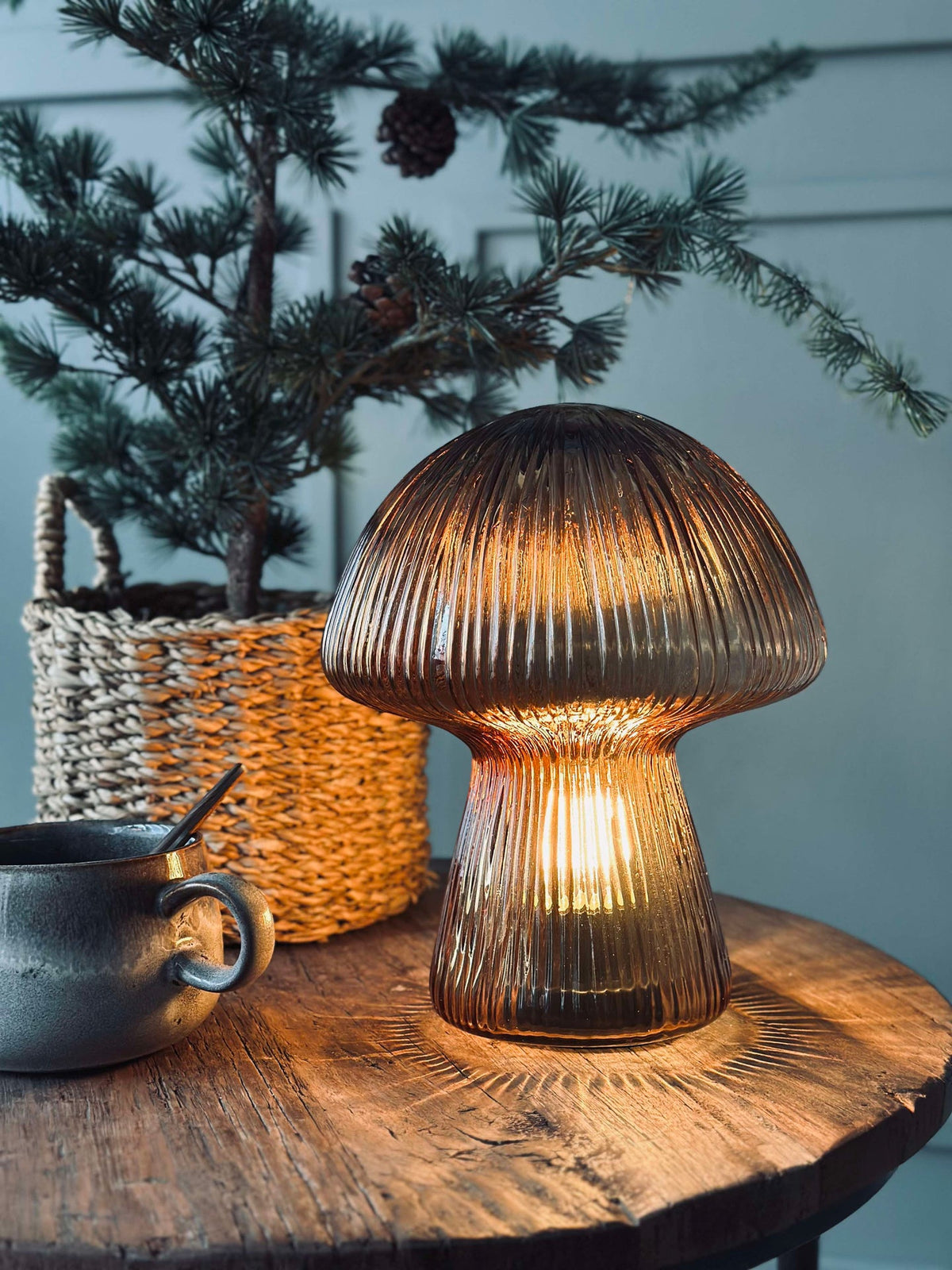 Mushroom met ribbels 25cm - Goud