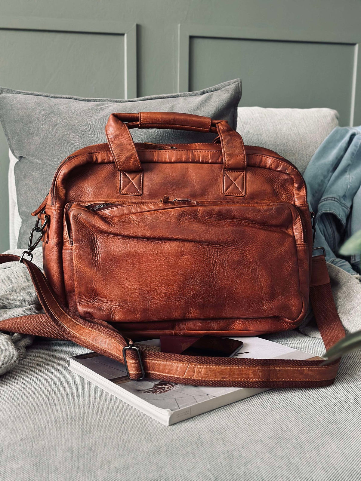 Werktas - Cognac Cow leather