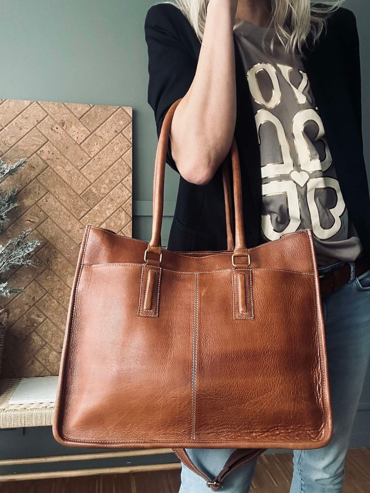 Werktas - Walnut leather