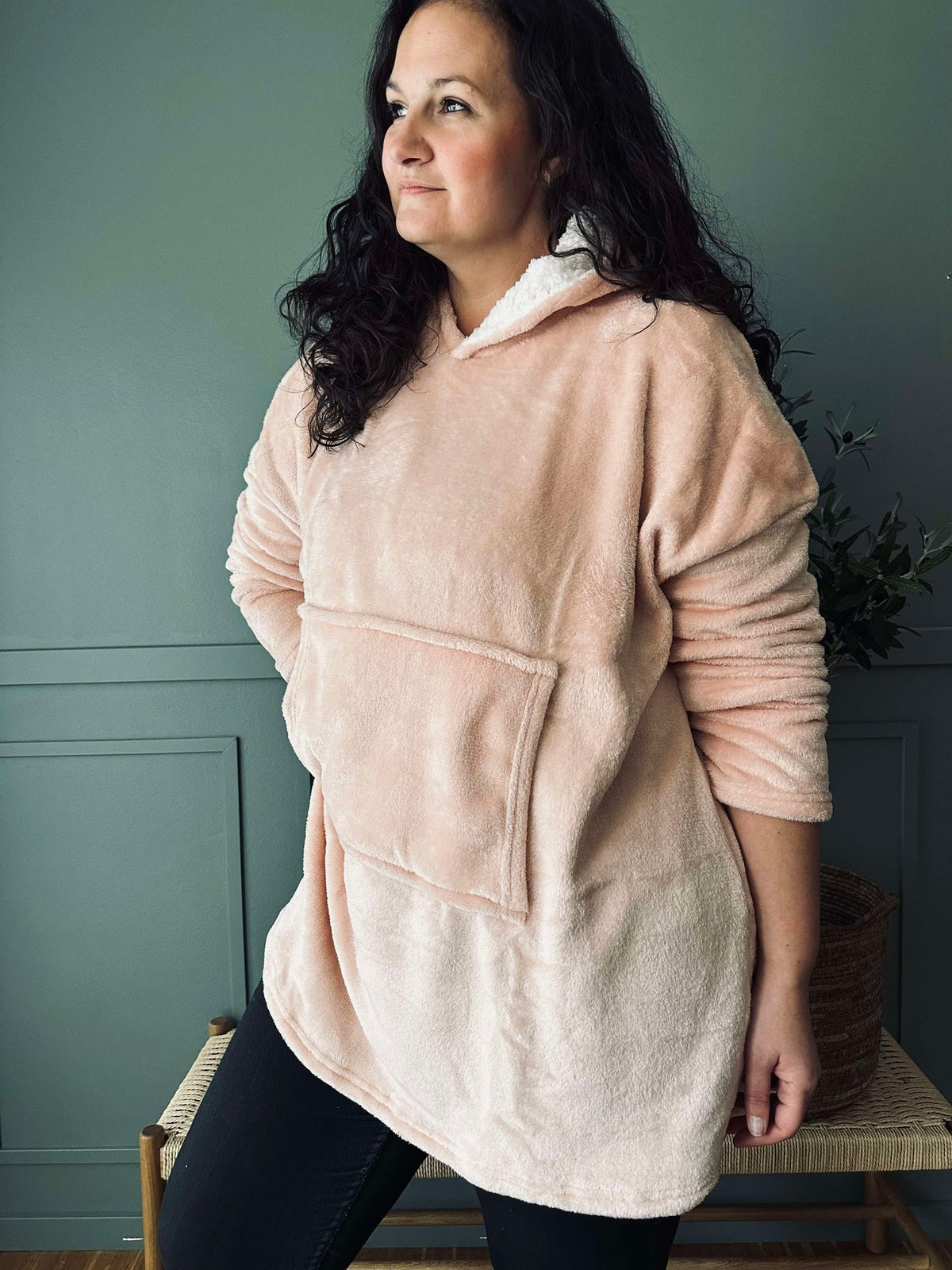Hoodie Fleece Roze - Oversize