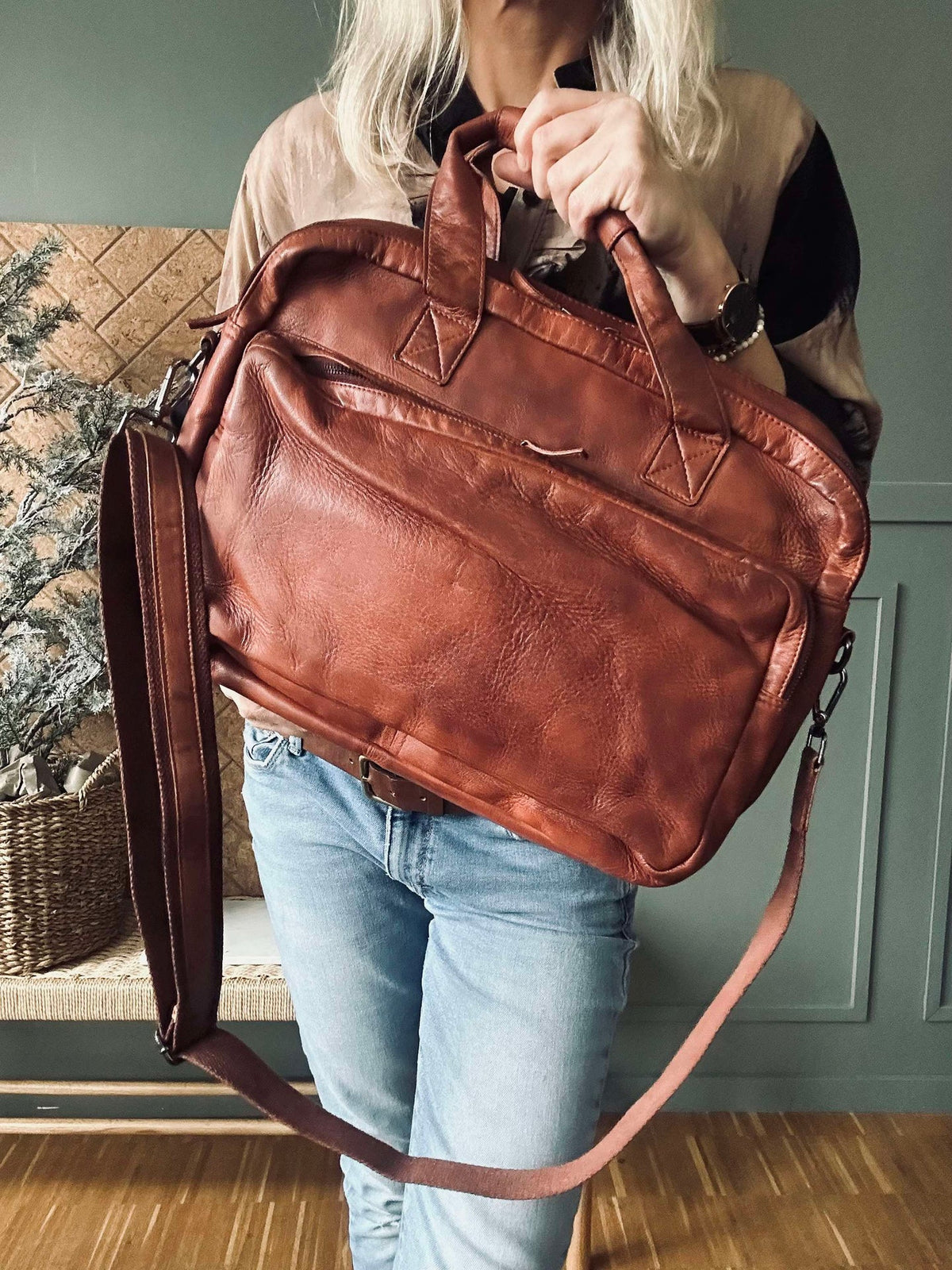 Werktas - Cognac Cow leather