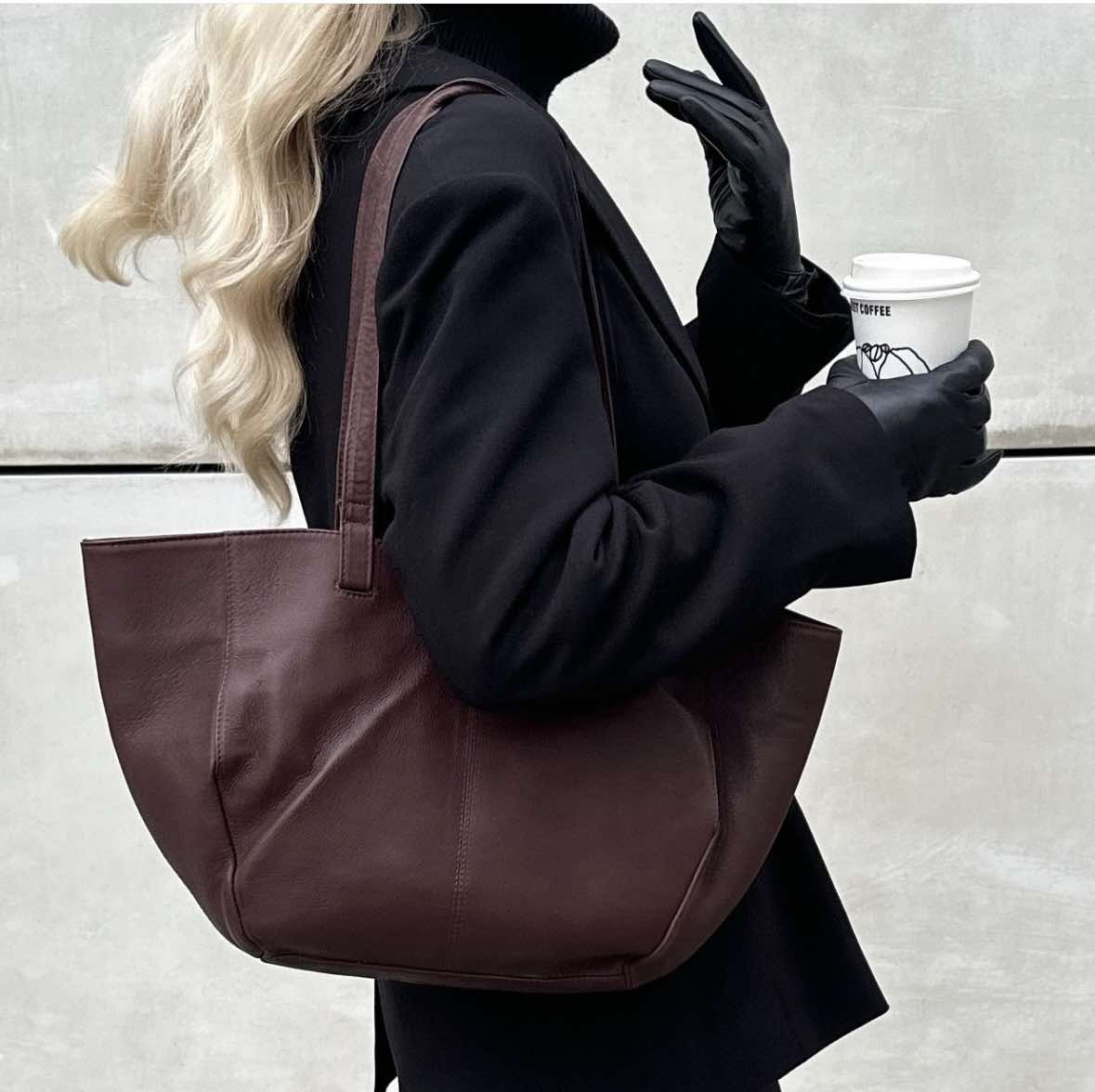 Shopper Aura – Bruin leer