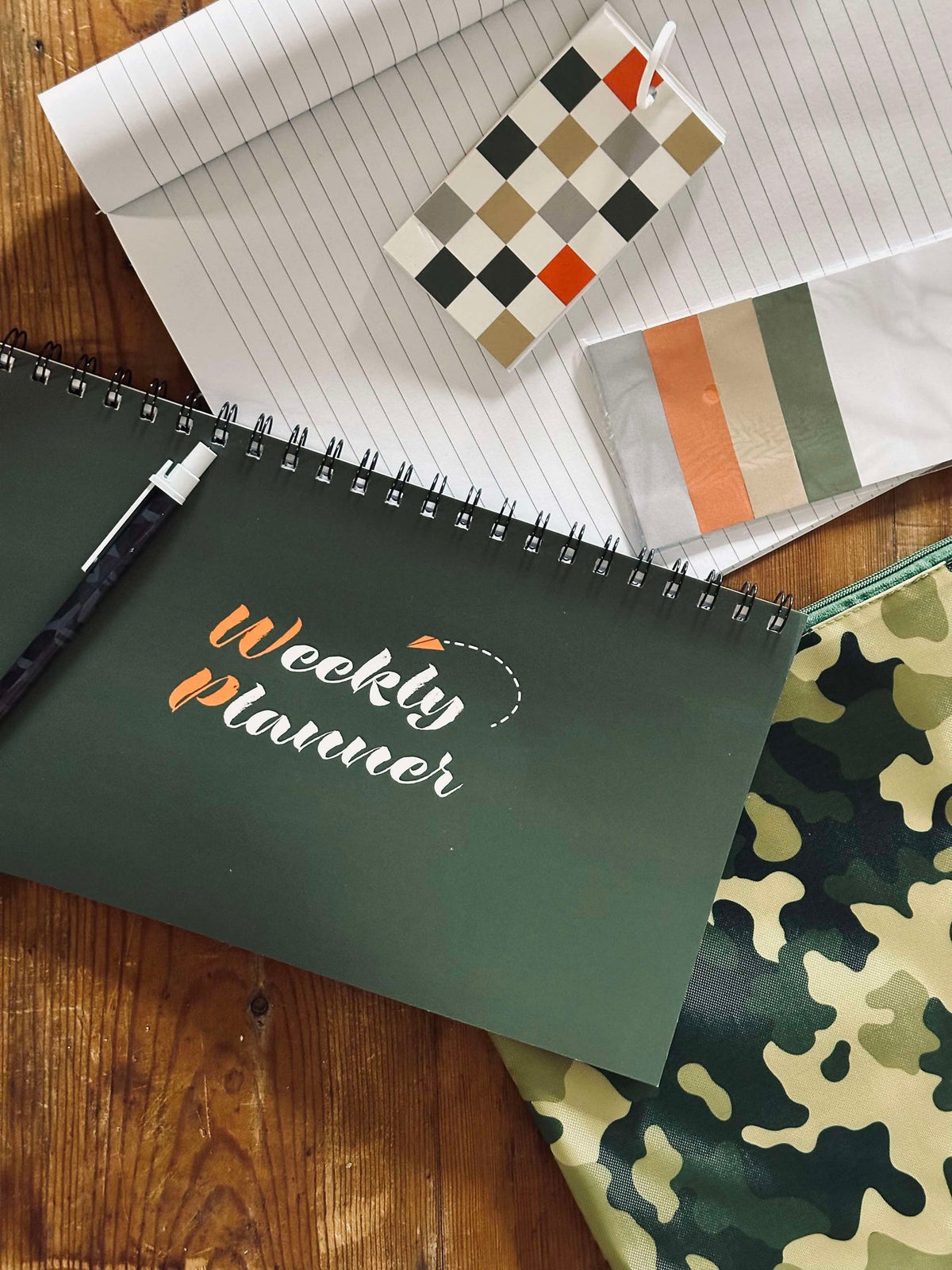 Set met notitieboekjes en tas - Army