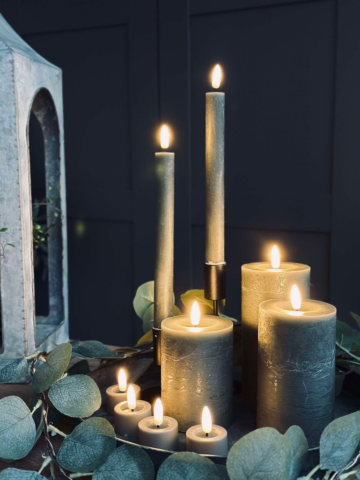 LED-lichtpakket met 9 LED-lichten - grijs/groen