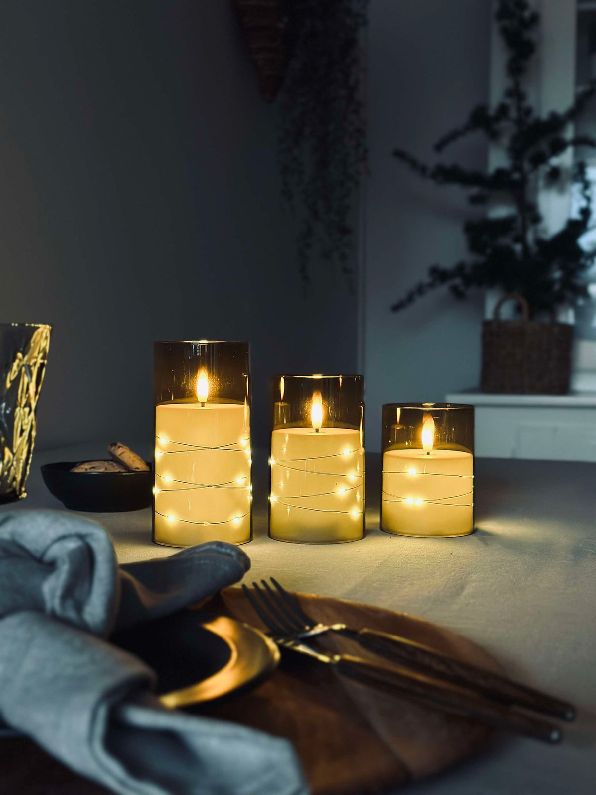 LED-licht ALMA 3 st. m. afstandsbediening