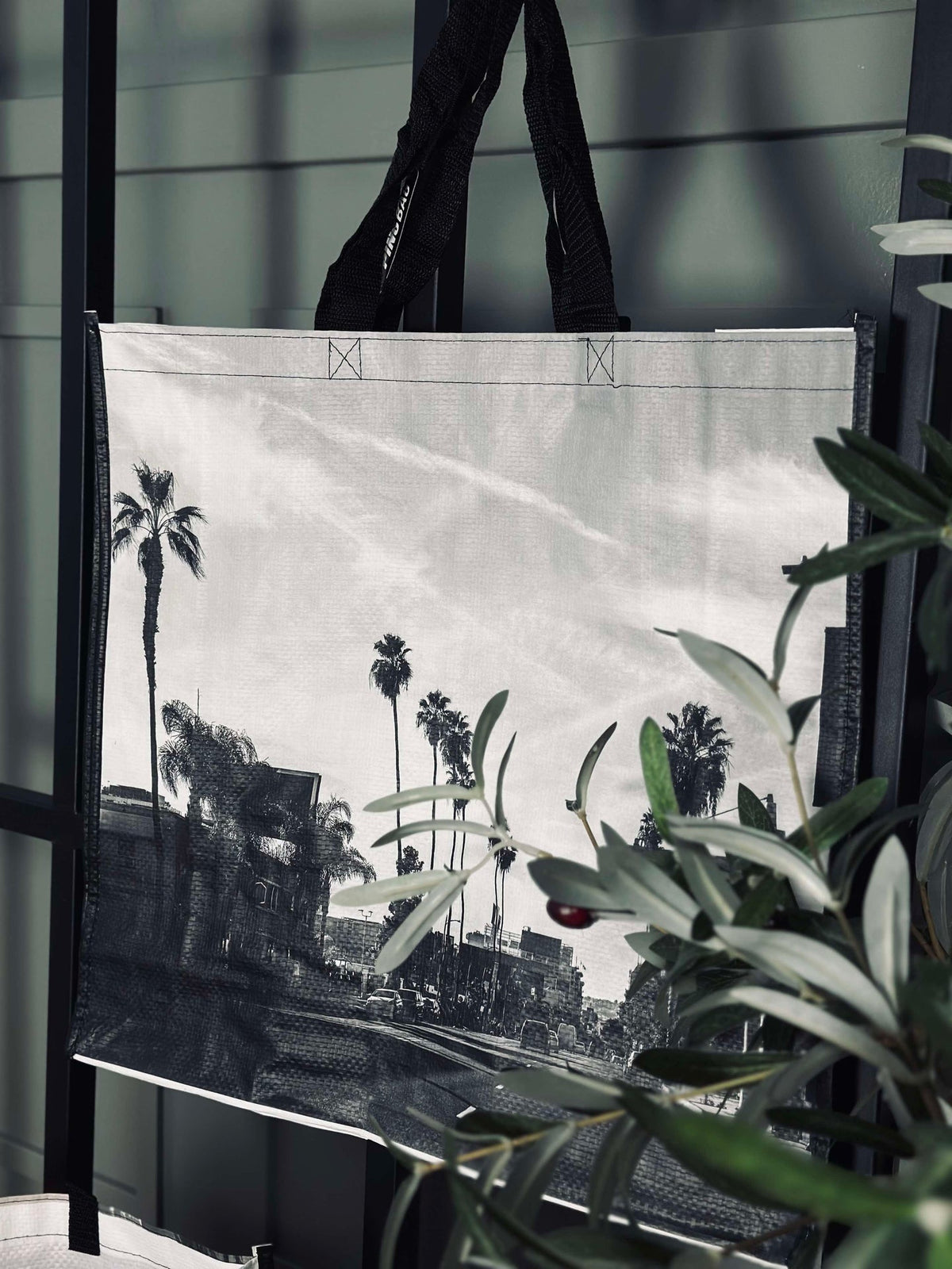 Shopper met print - grijze mix