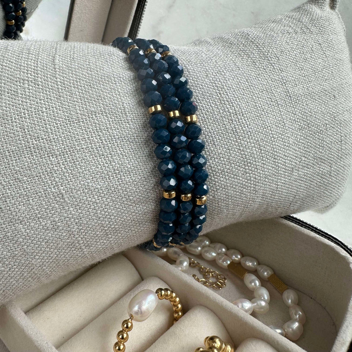 Armband Merle Zeeblauw - Set van 3 stuks