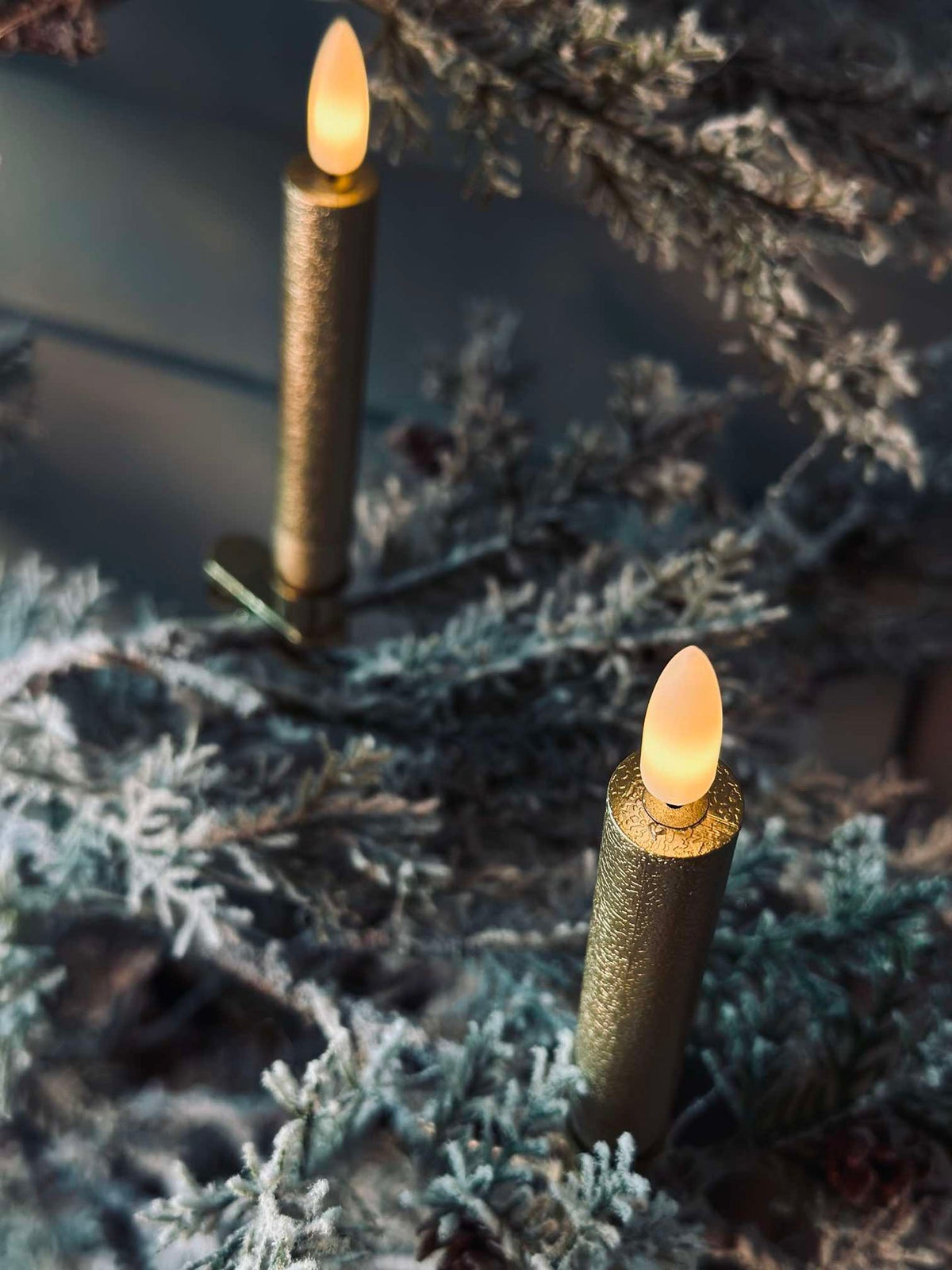LED kerstboomkaarsjes goud - set van 10 stuks