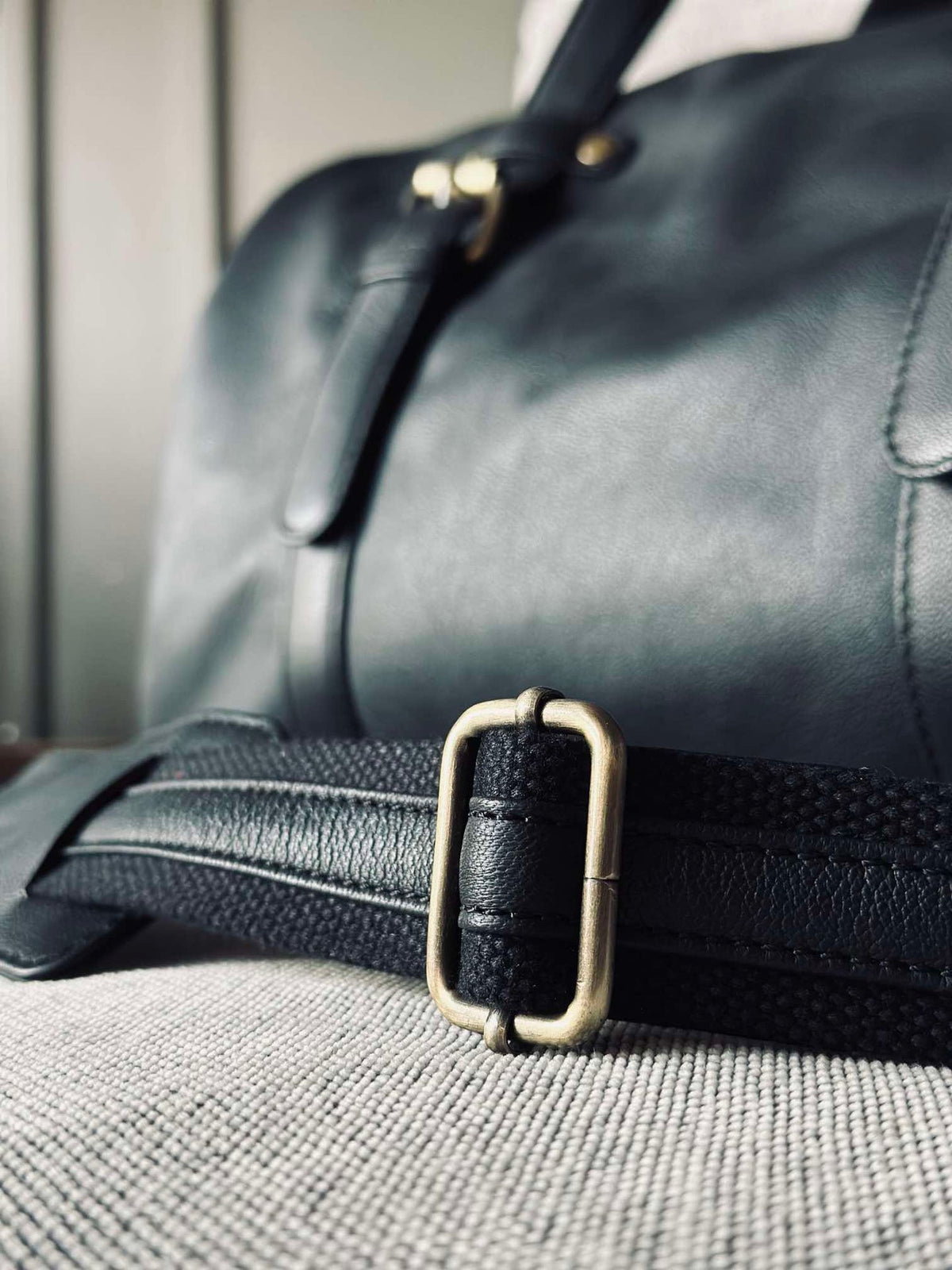 Trainings tas BLACK leather