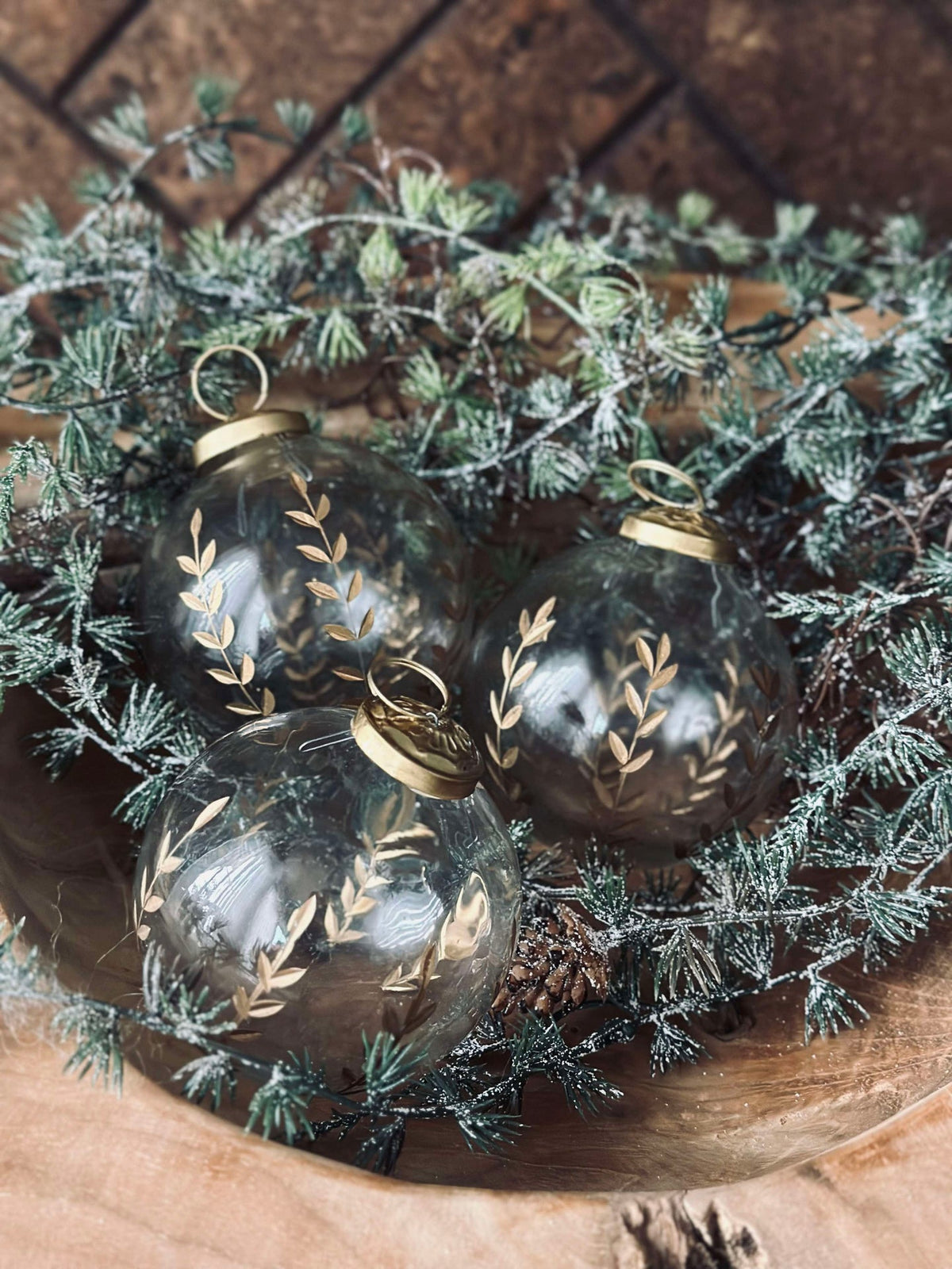 Glazen kerstballen - Set van 3 stuks