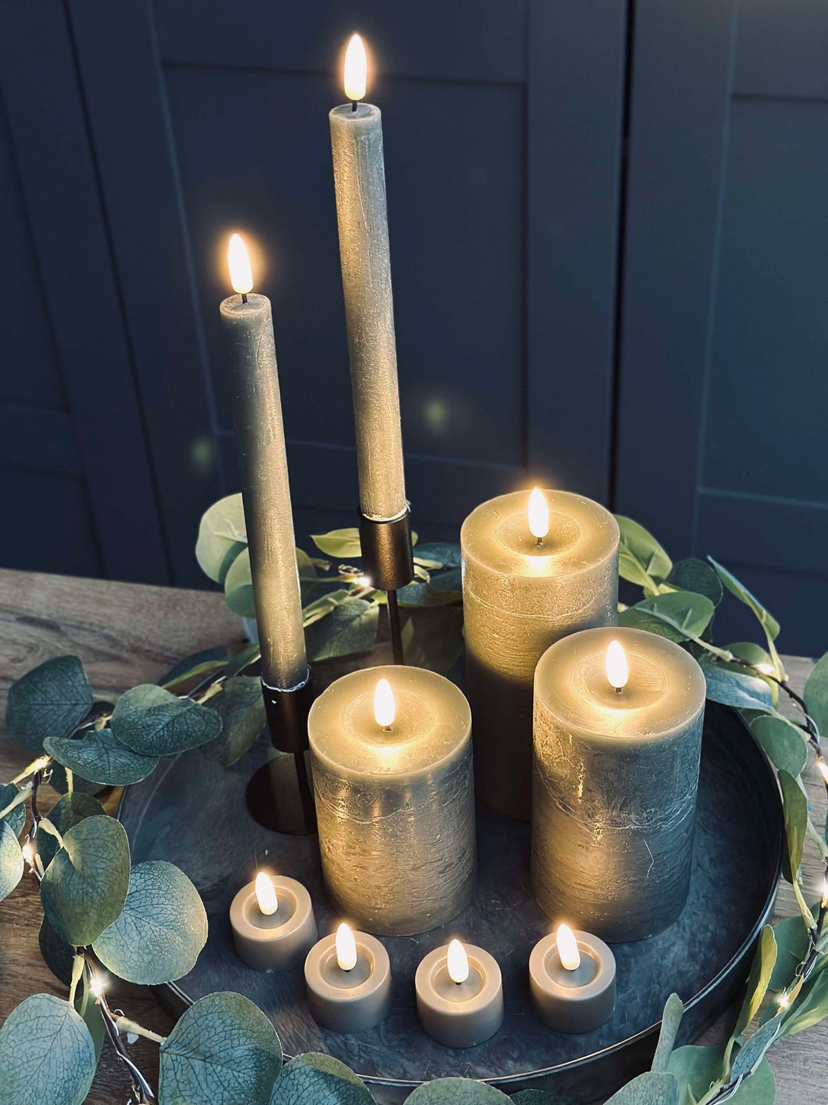 LED-lichtpakket met 9 LED-lichten - grijs/groen