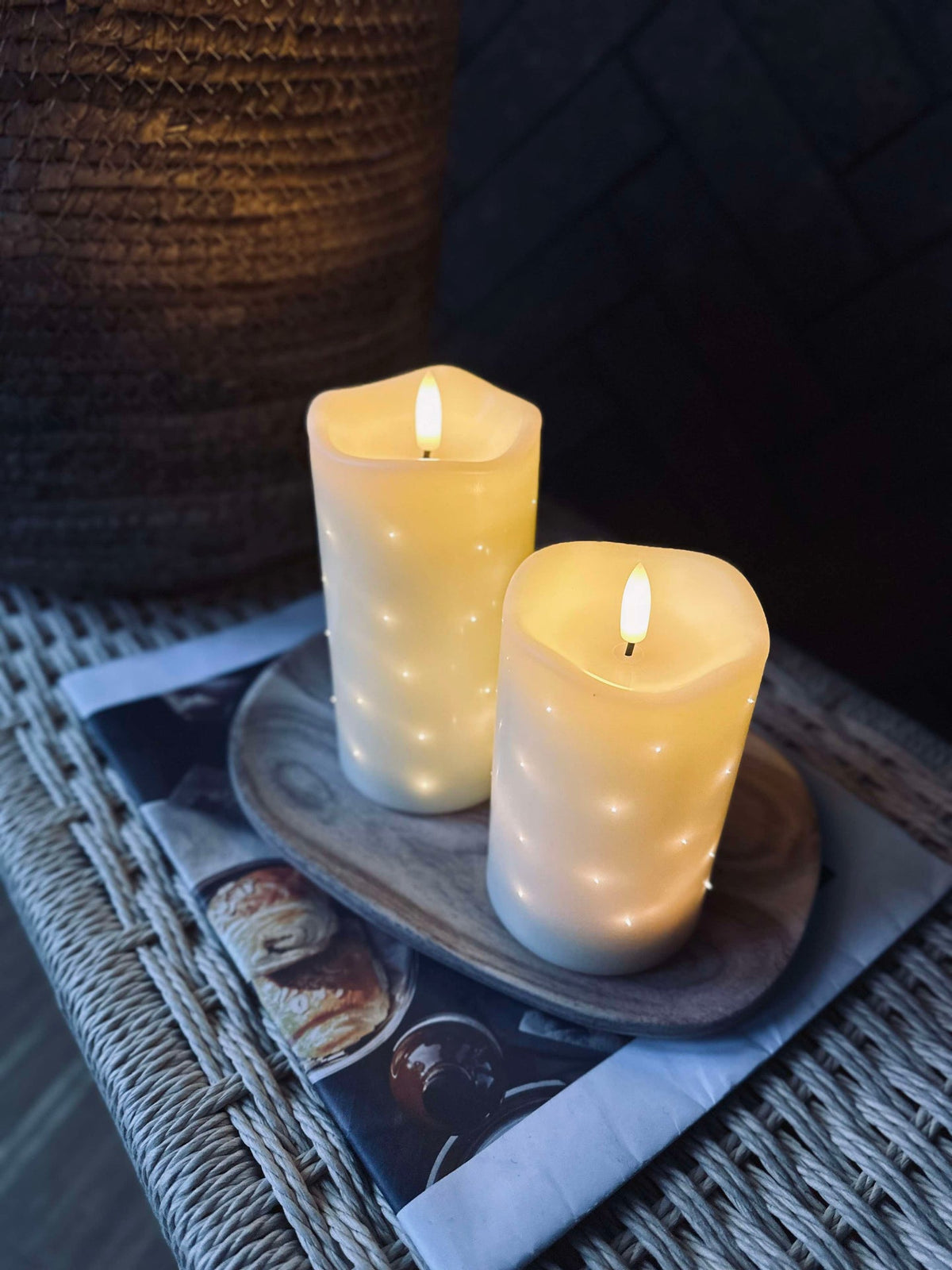 LED Blokkaars Twinkle - 15 cm - Crème