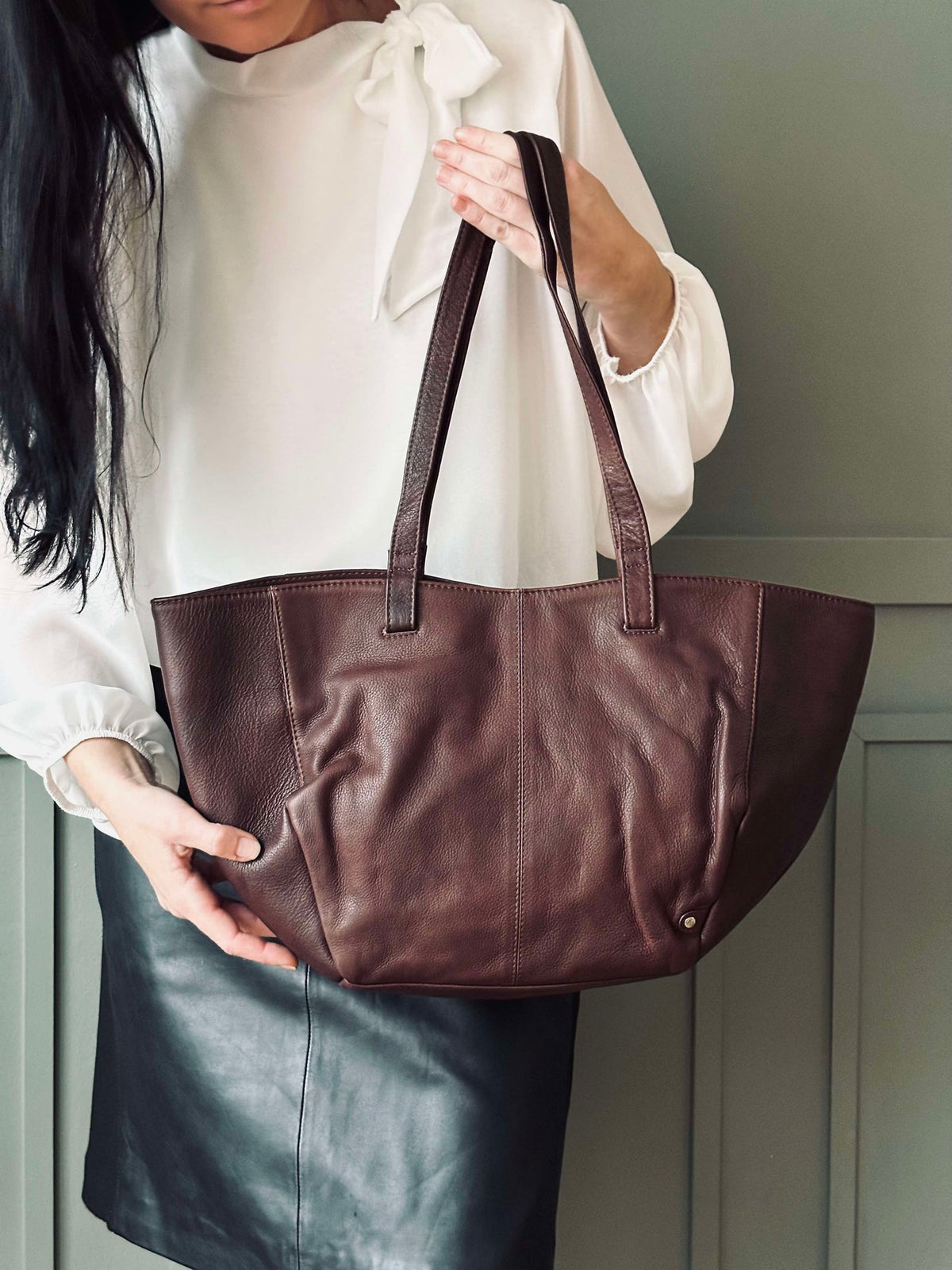 Shopper Aura – Bruin leer
