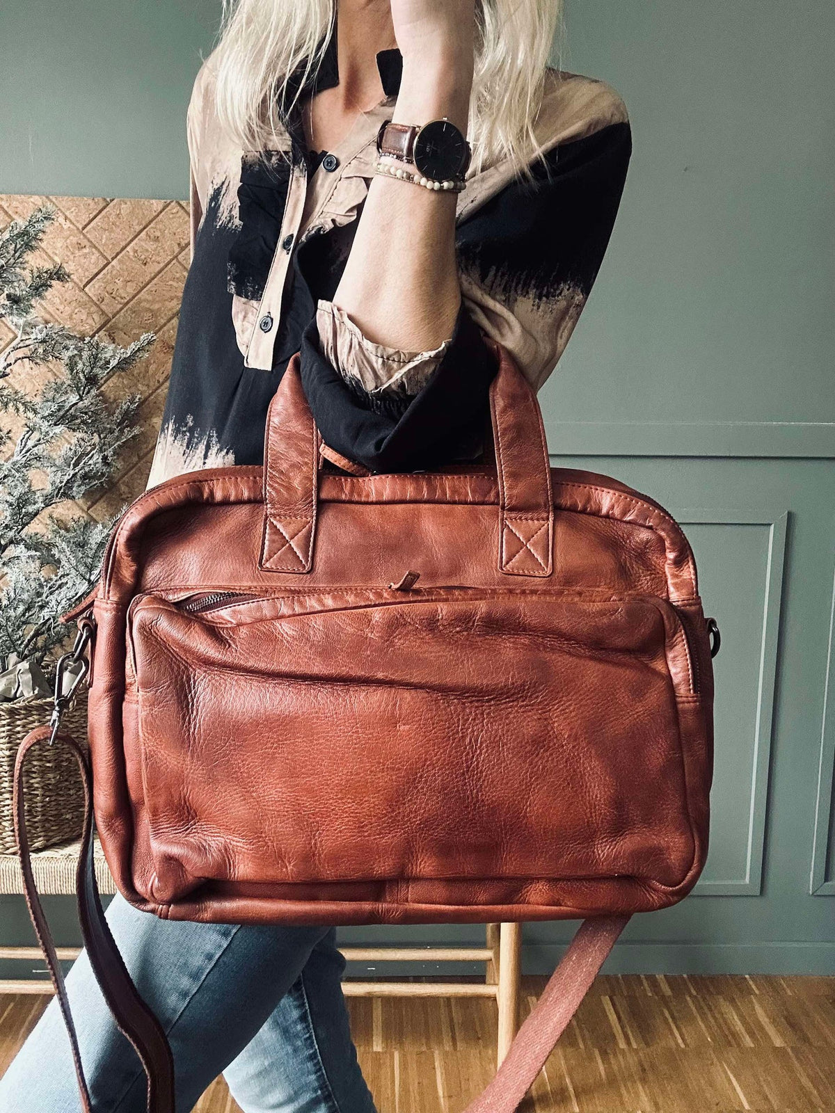 Werktas - Cognac Cow leather