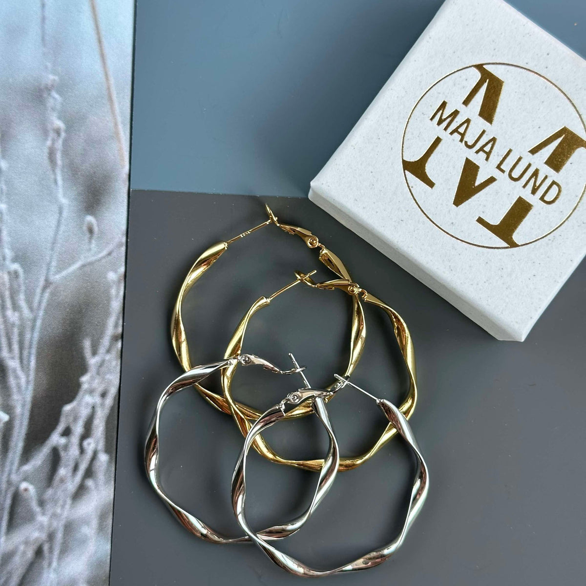 Oorbellen Hope gedraaid zilver-gecoat