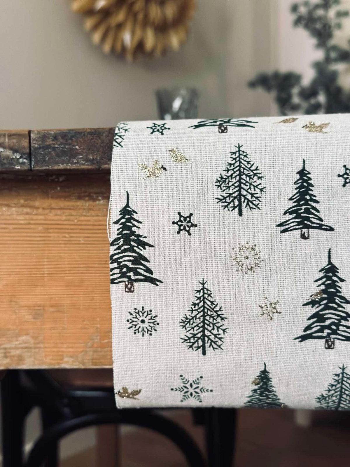 Tafelloper met kerstbomen - 2 meter