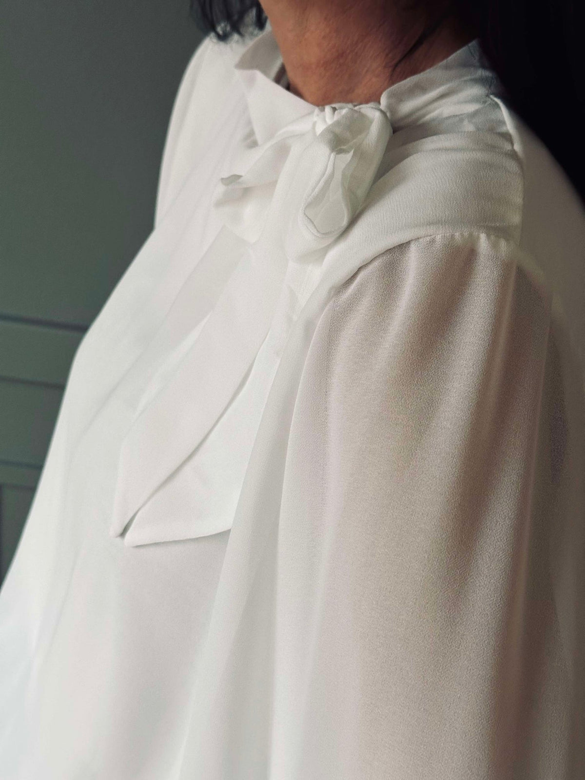 Blouse m. strik - White