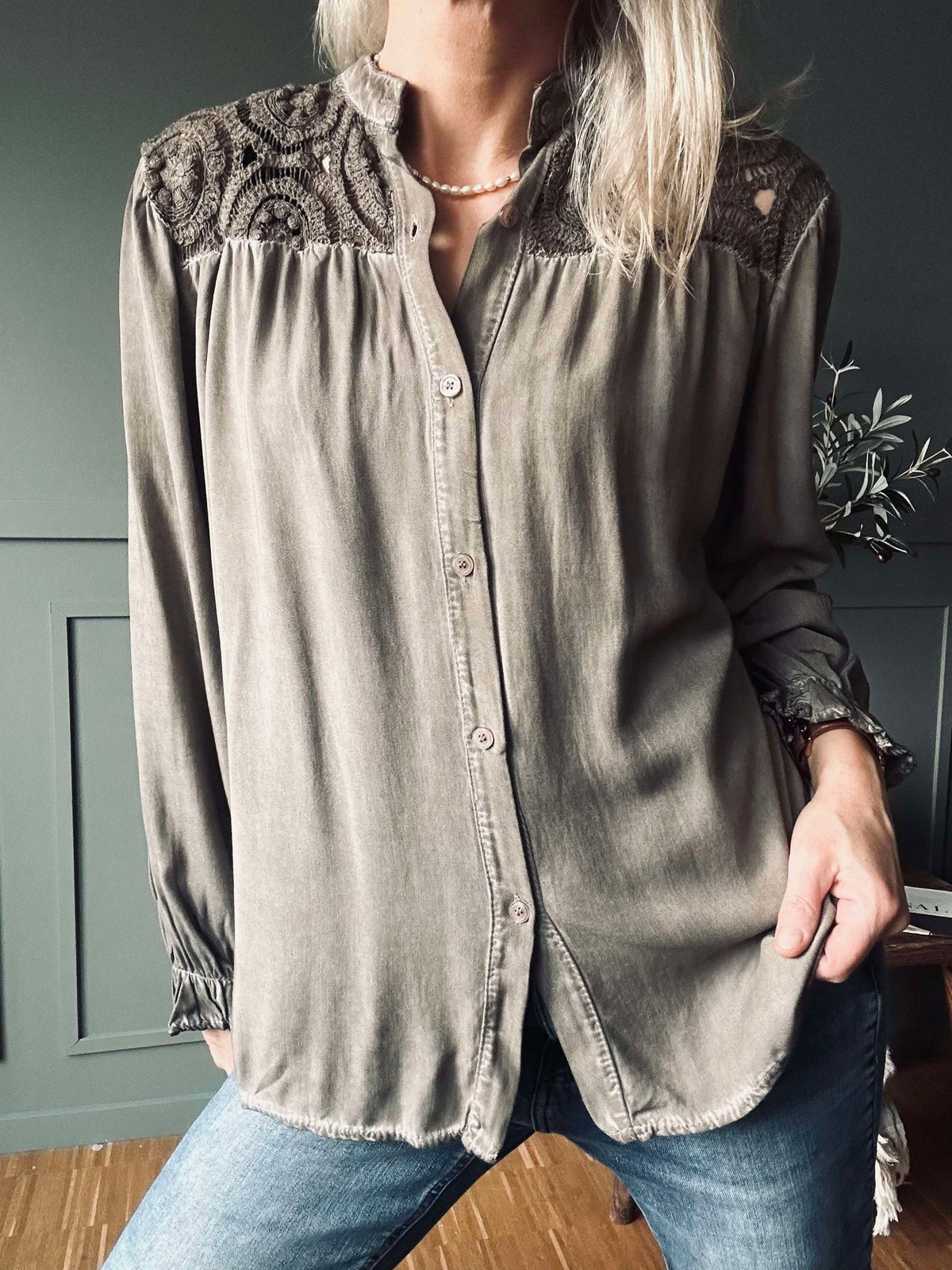 Shirt met kant Fango