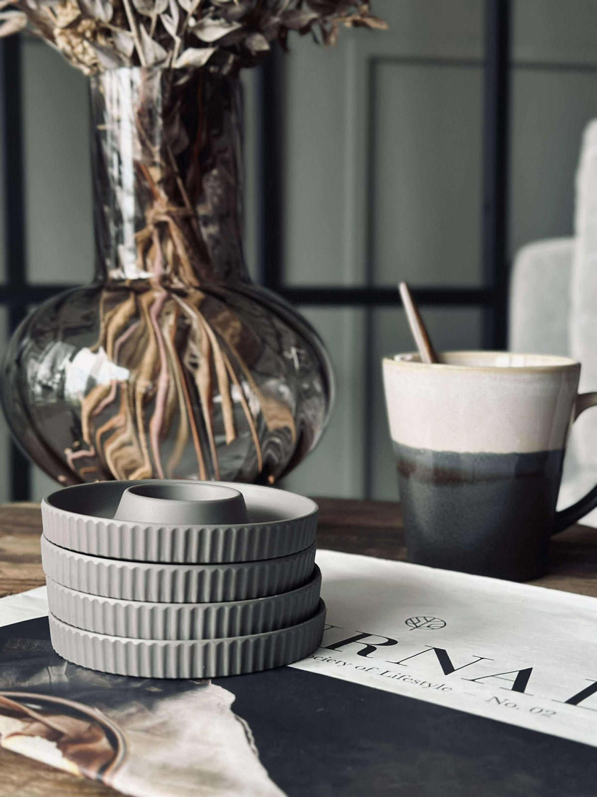 Eierdopjes Melamine Taupe - Set van 4 stuks