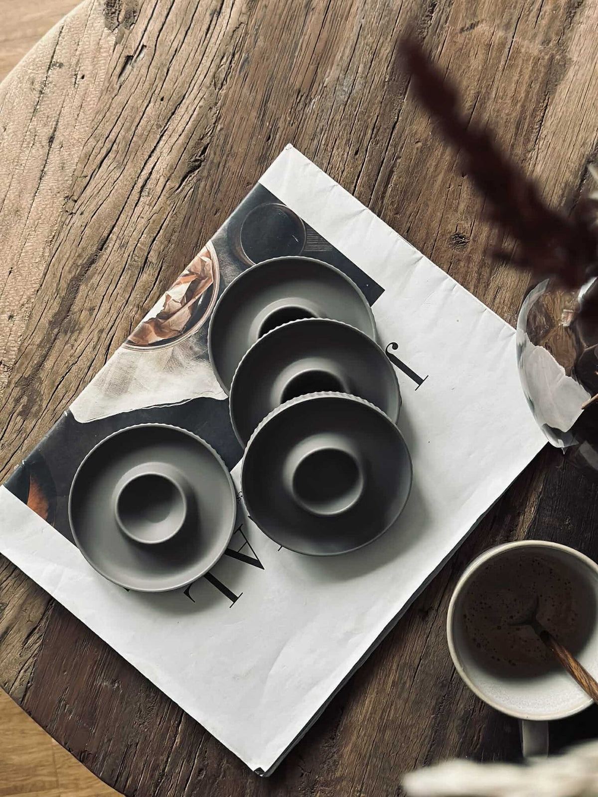 Eierdopjes Melamine Taupe - Set van 4 stuks